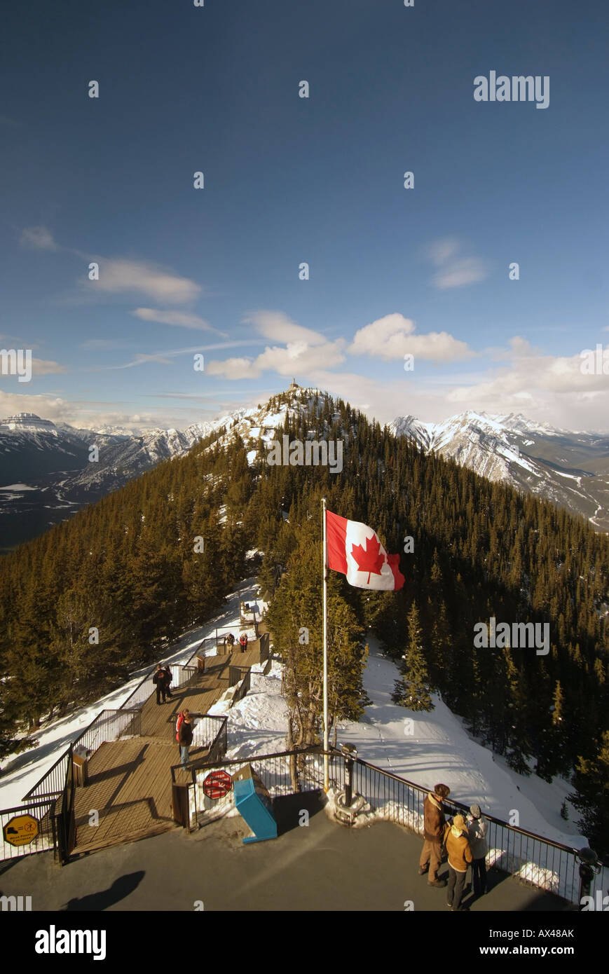 CANADA Alberta Banff Banff National Park view from Sanson s Peak at Banff Gondola cosmic ray station Stock Photo
