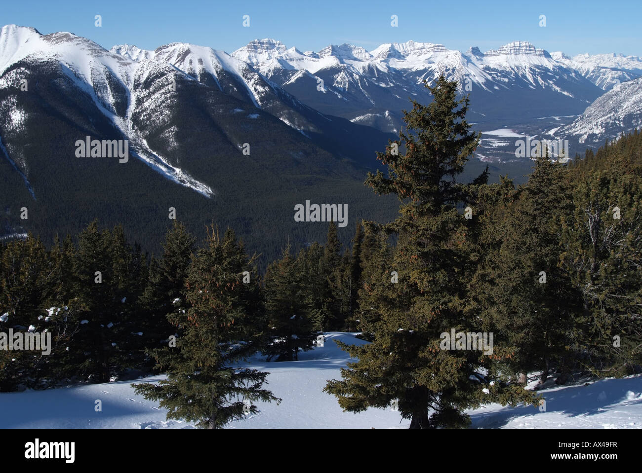 CANADA Alberta Banff Banff National Park view from Samson s Peak Boardwalk Stock Photo