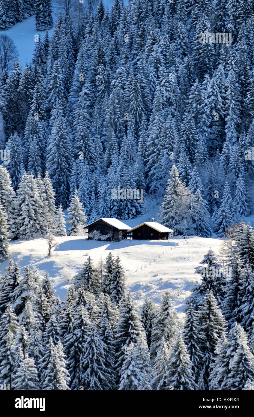 Mountain alpine chalet Switzerland Europe Stock Photo