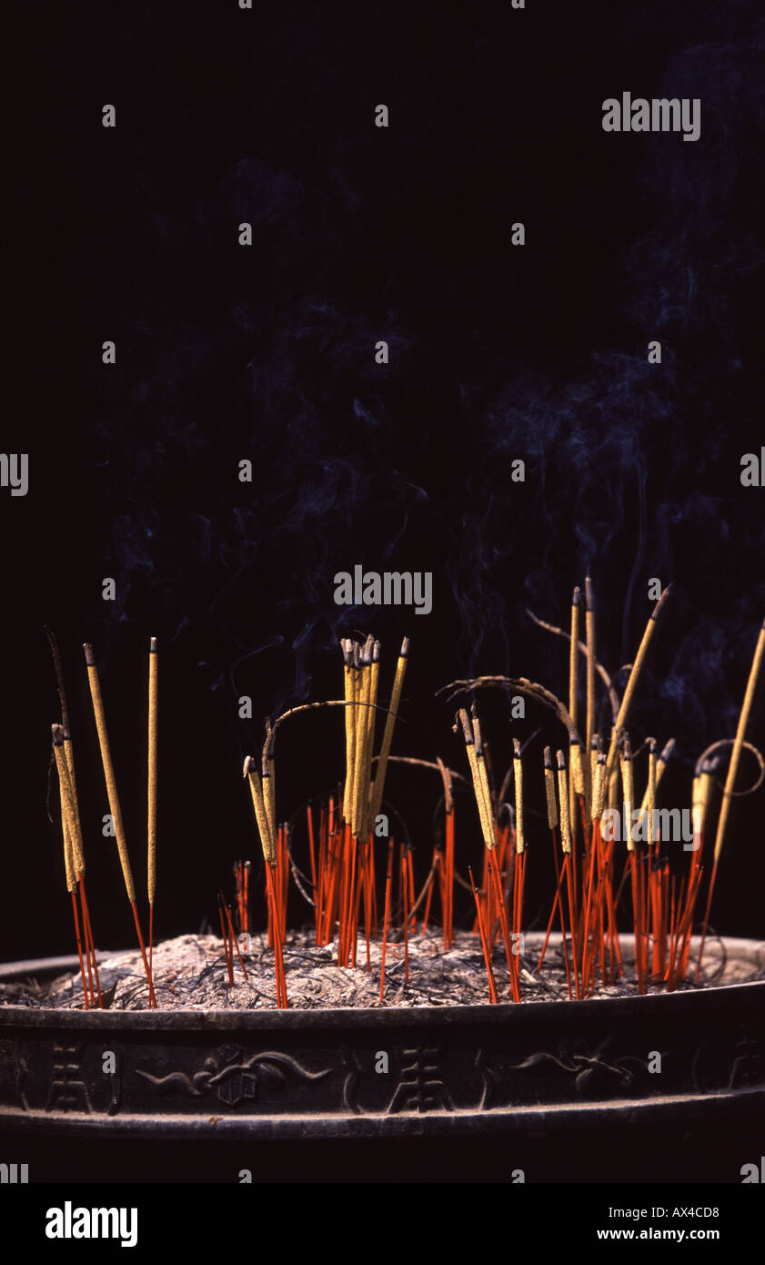 Incense sticks at the temple of literature Hanoi Stock Photo Alamy