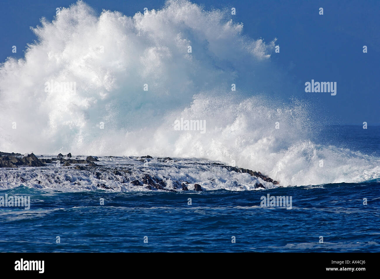 Waves, North Shore, Oahu, Hawaii Stock Photo