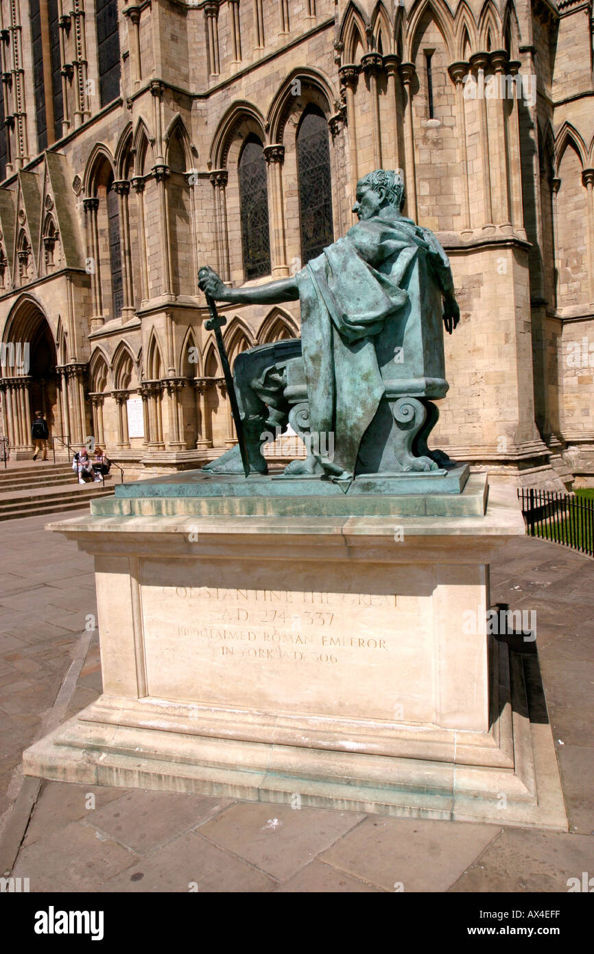 Statue of Constantine the Great outside York Minster Stock Photo Alamy