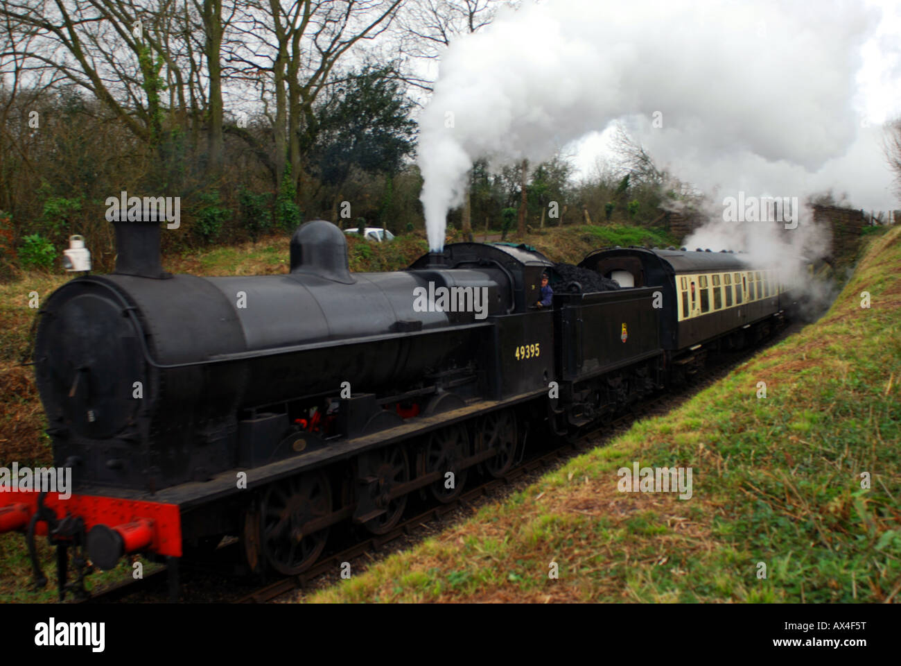 Steam train on the West Somerset Railway between Minehead and