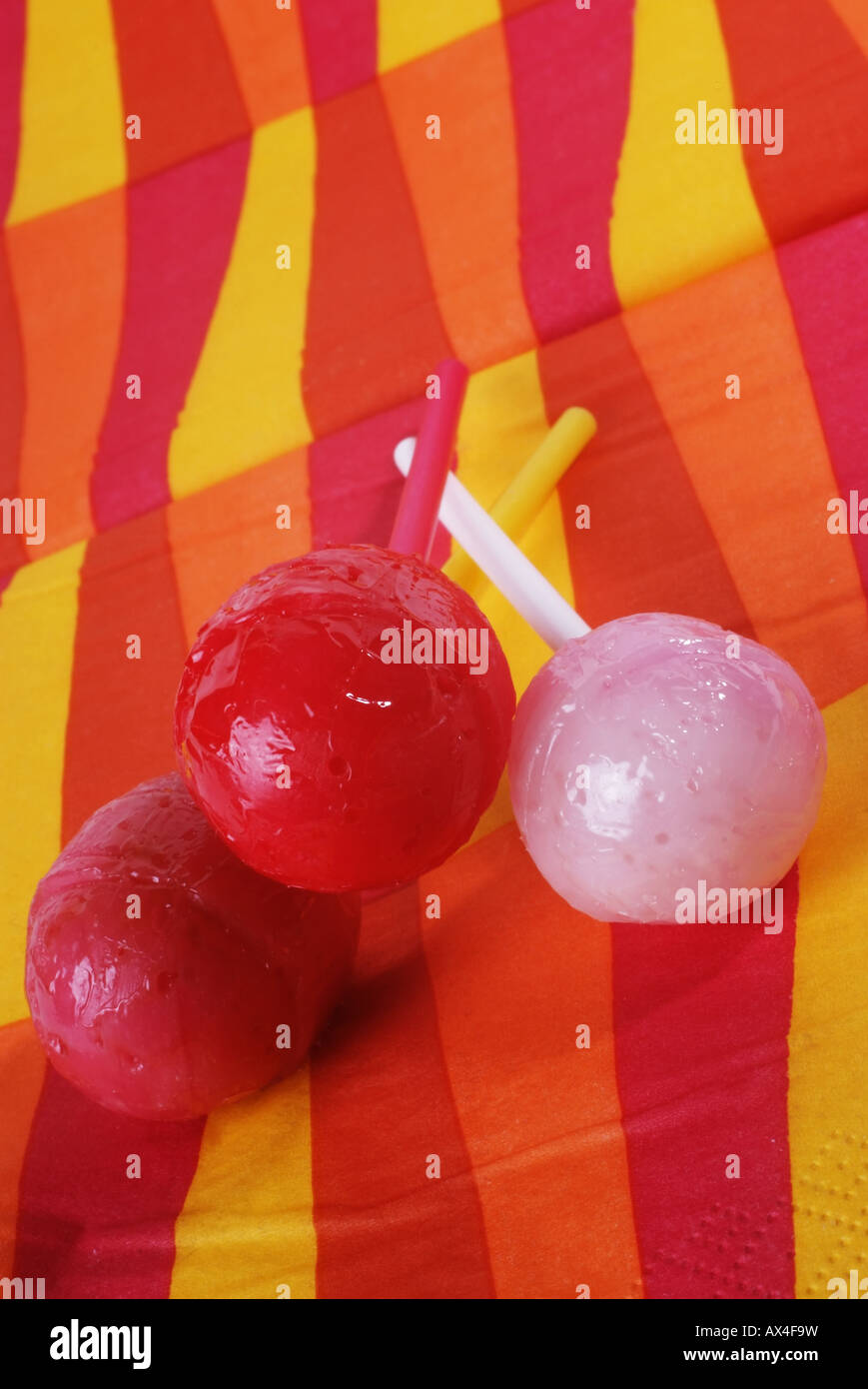 Three Candys 3 Lutscher Stock Photo - Alamy