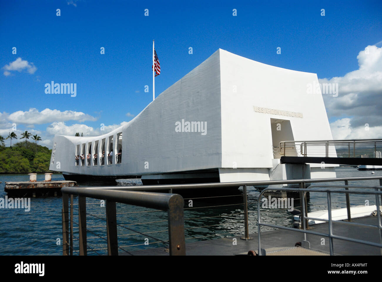 The USS Arizona Memorial at Pearl Harbor, Oahu, Hawaii Stock Photo
