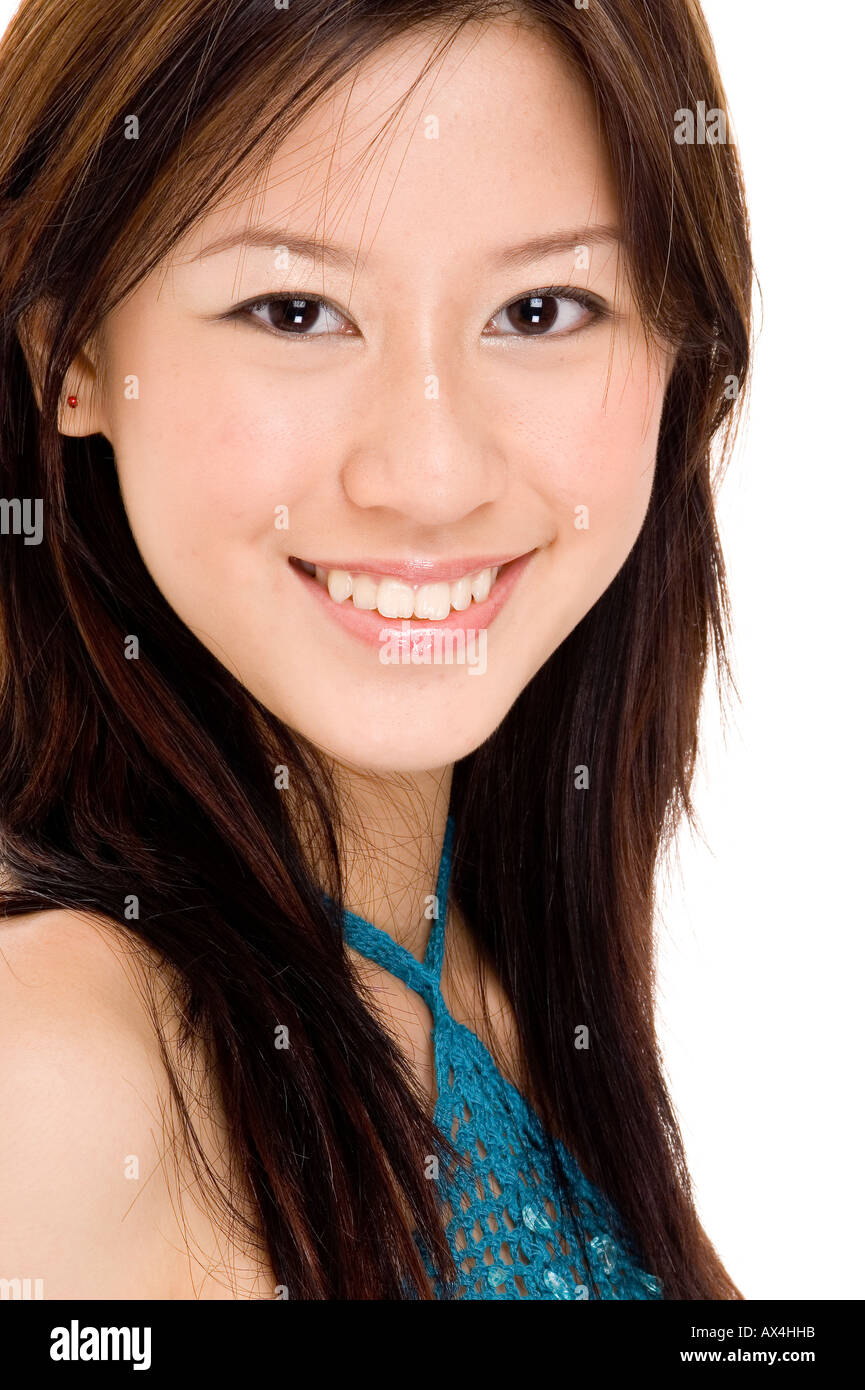 A close up portrait of a pretty young asian woman Stock Photo - Alamy