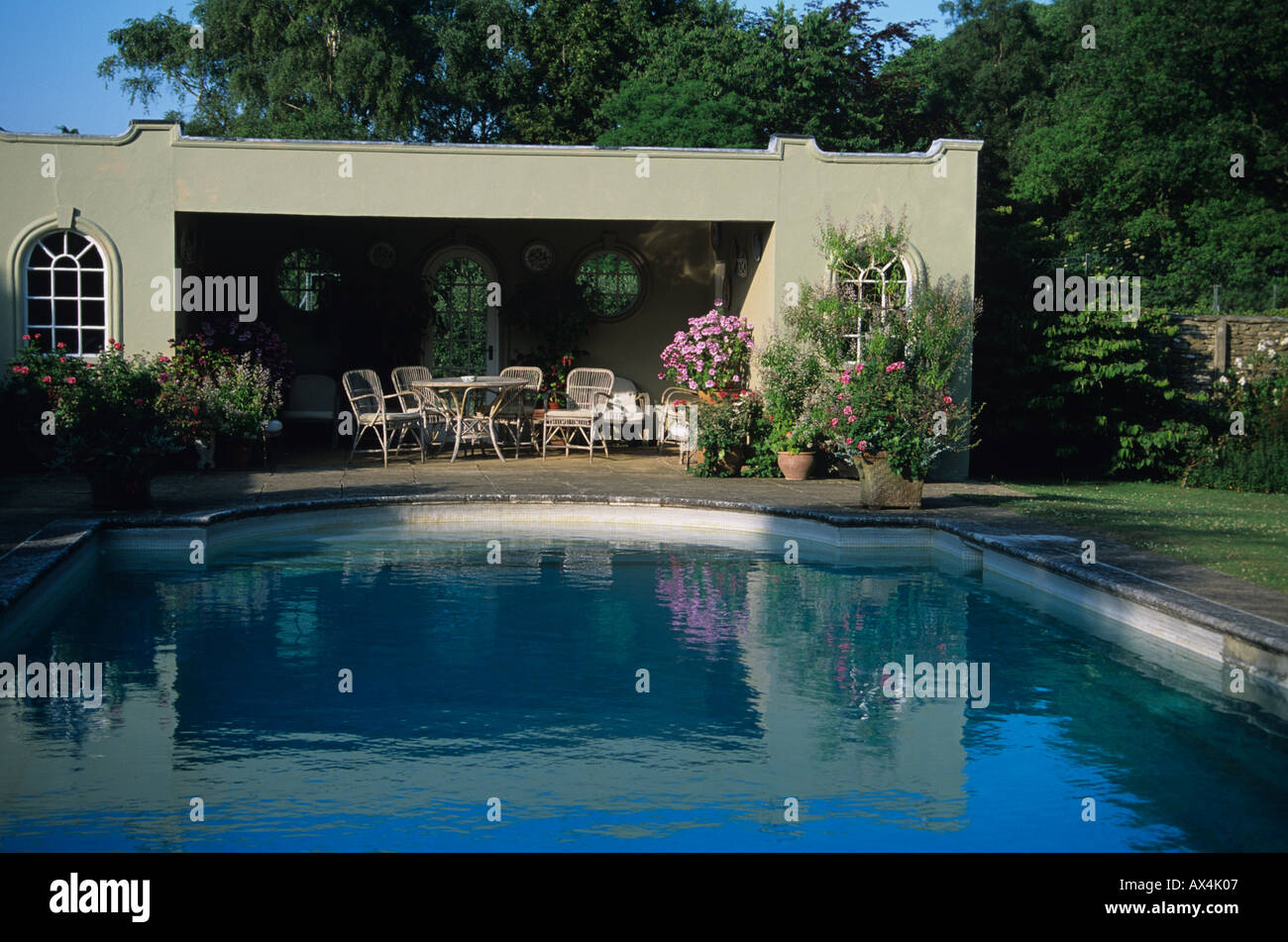 Swimming pool at Hodges Barn Shipton Moyne Tetbury Gloucestershire