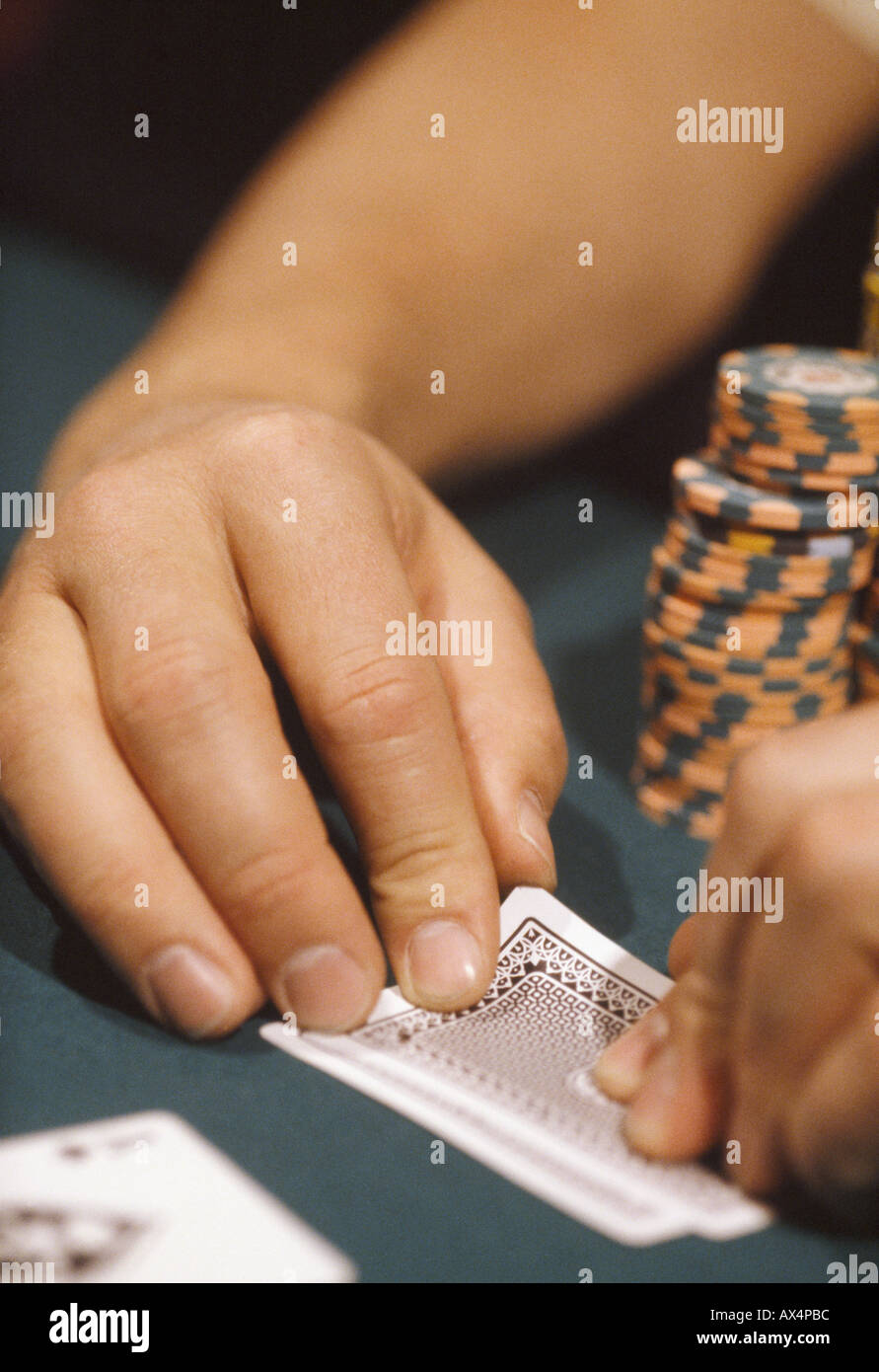 Hand of cards at a casino Las Vegas Nevada USA Stock Photo