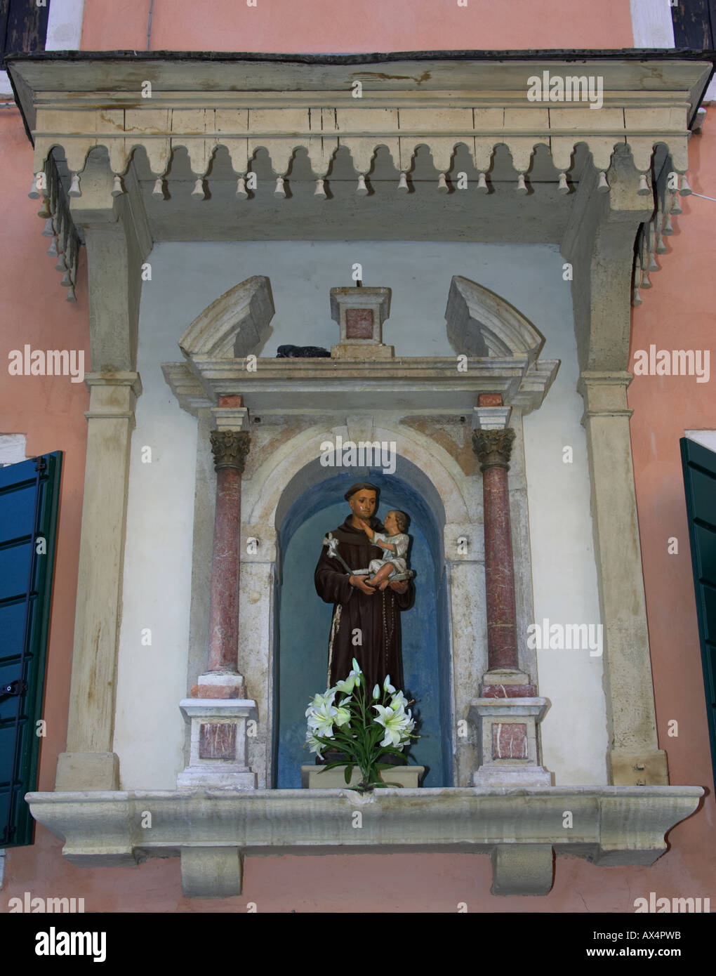 Alleyway altar Venice Stock Photo