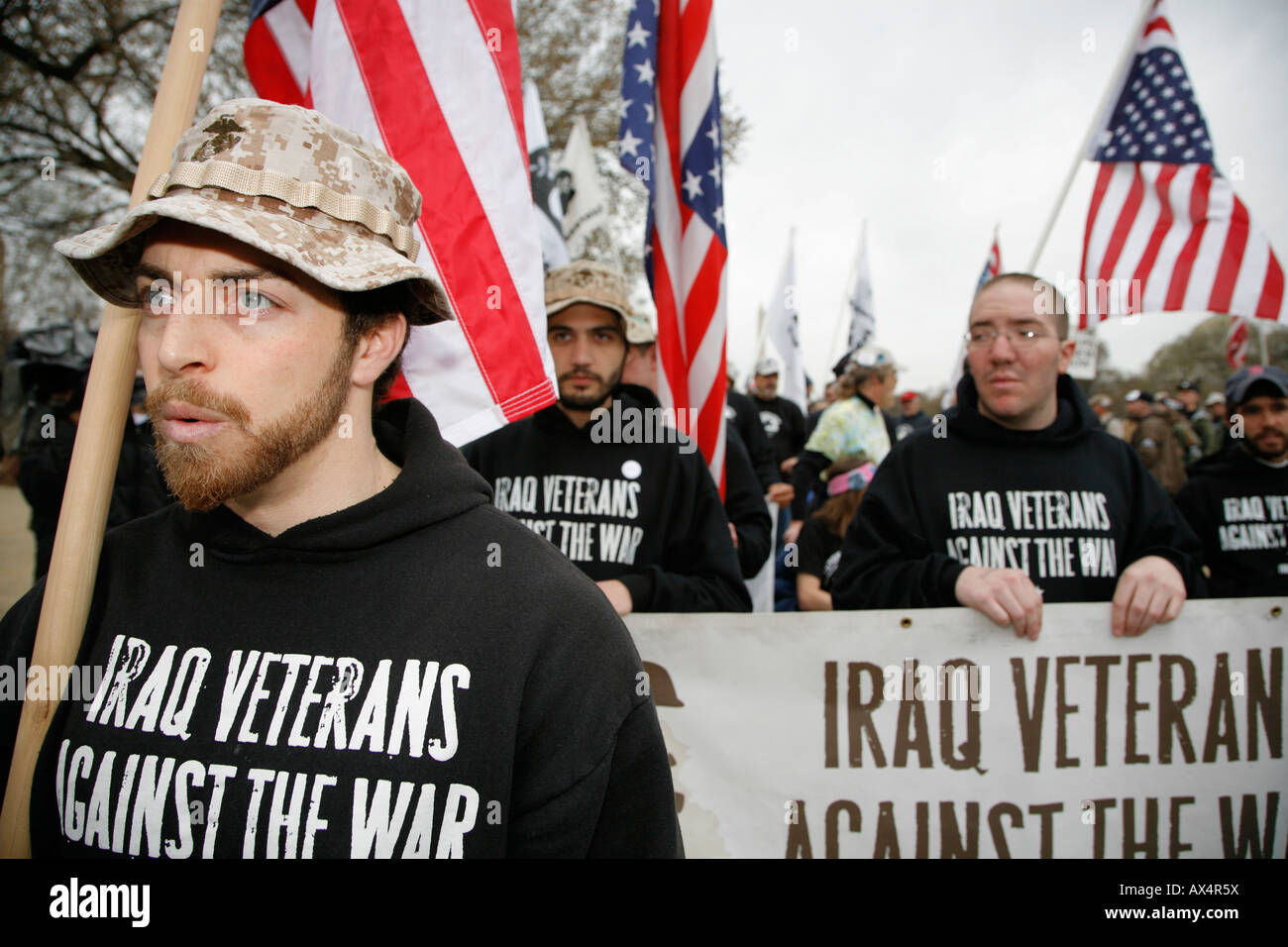 Protest demonstration on the Mall, 5th Anniversary of beginning of war in Iraq, Washington, District of Columbia, USA Stock Photo