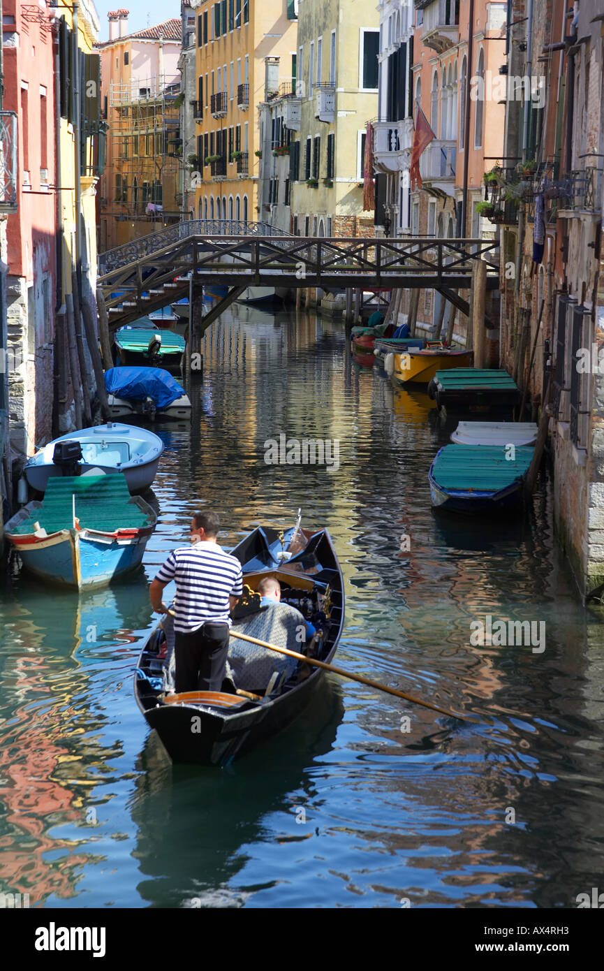 Gondola on Venetian canal, Venice Stock Photo