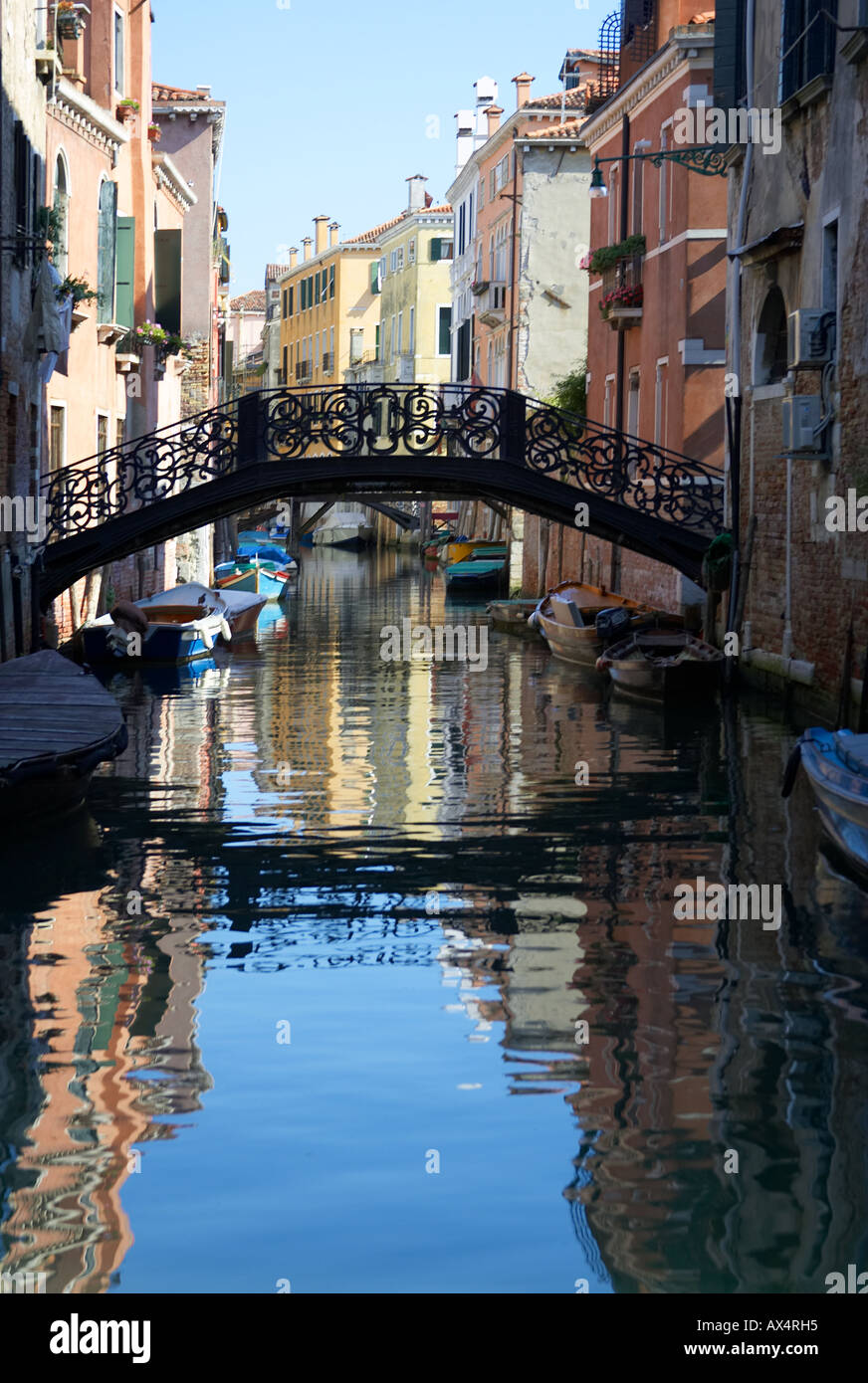 Typical Venetian canal view Venice Stock Photo
