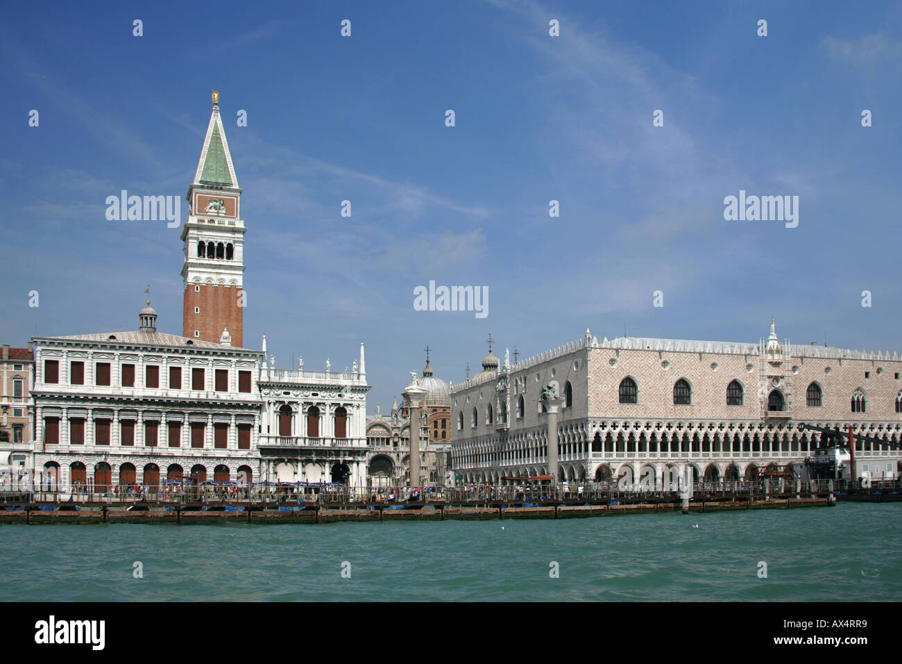 Canal view of buildings around St Marks Square , Venice. Stock Photo