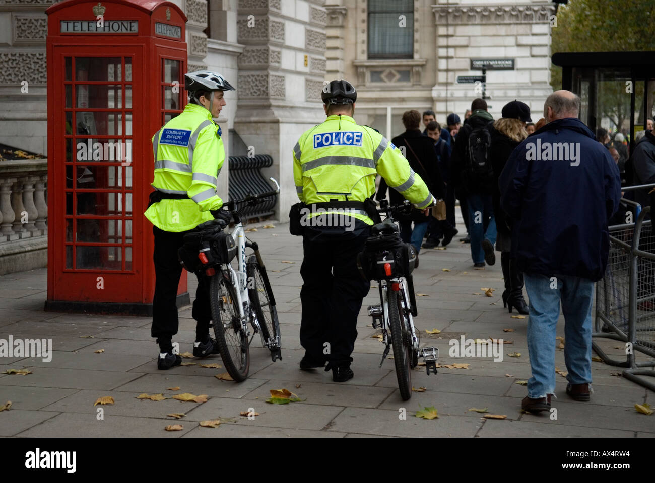 POLICE USING BIKES IN CENTRAL LONDON  2006 Stock Photo