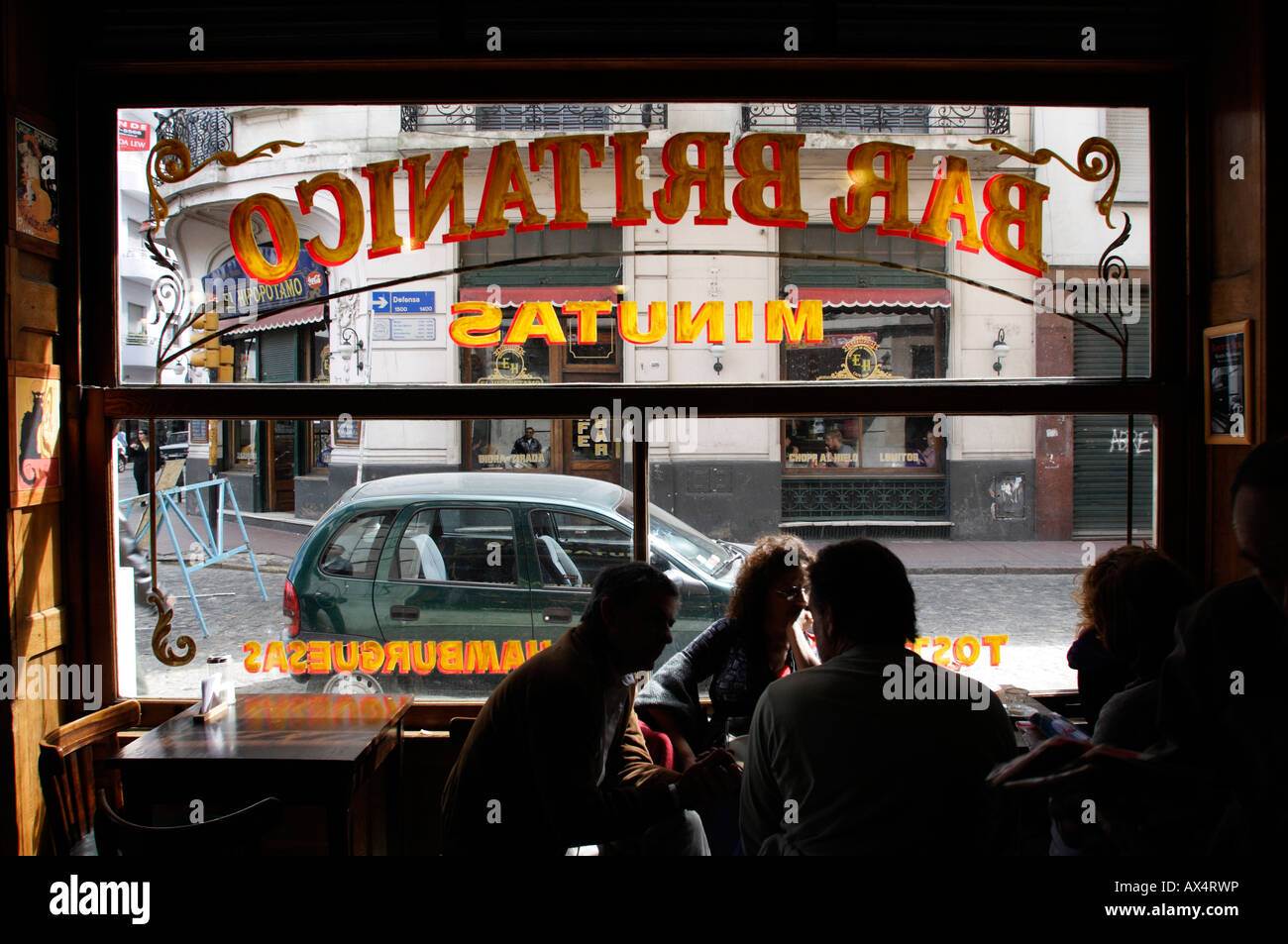 Cafe Britanico is an historic cafe and restaurant in San Telmo Buenos Aires bohemian district Stock Photo