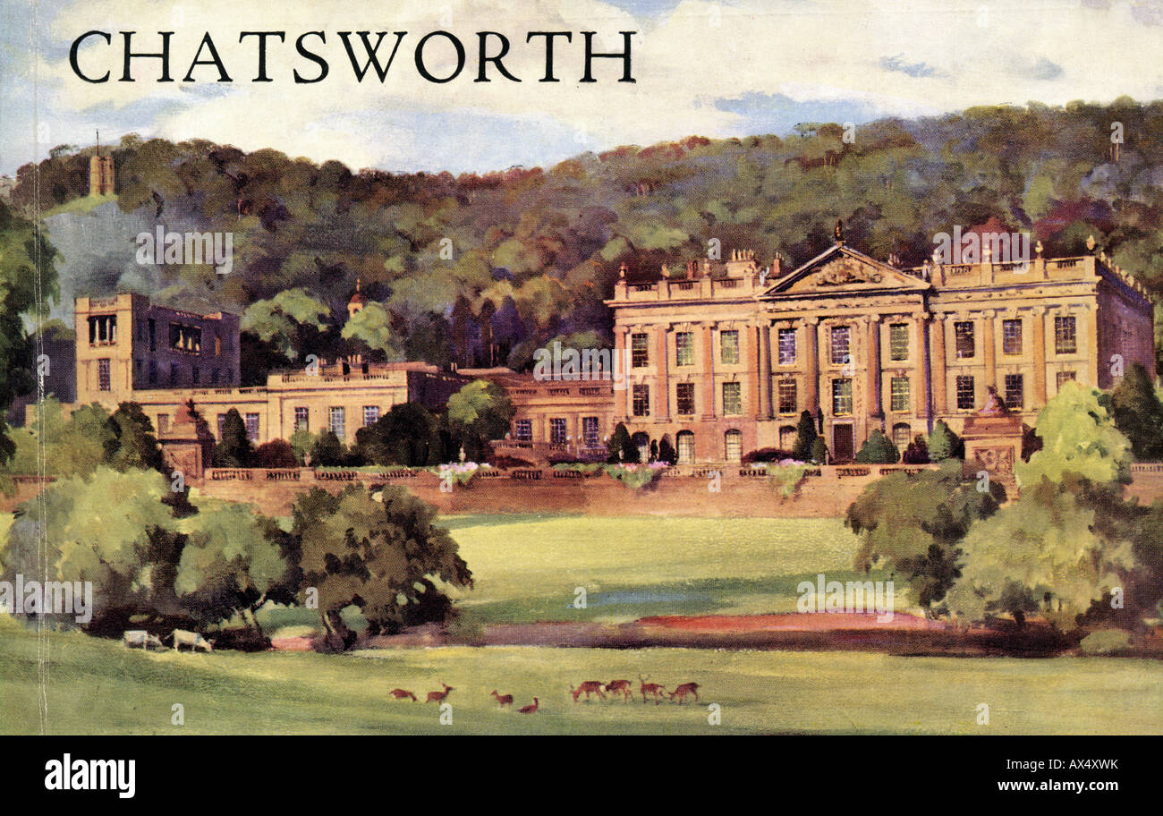 Chatsworth House Derbyshire Guidebook 1960s FOR EDITORIAL USE ONLY Stock Photo