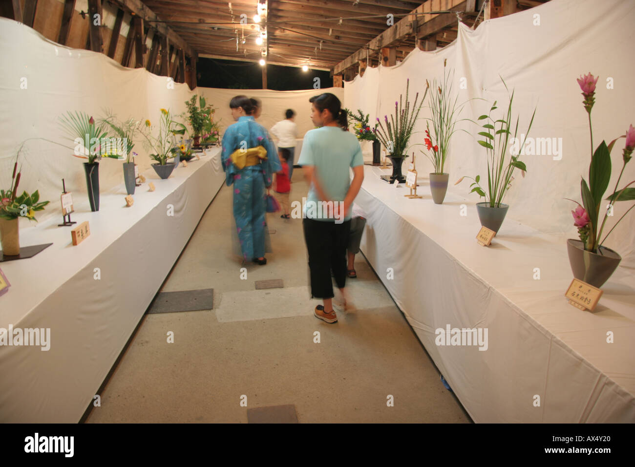Ikabana flower arrangement exhibition in Japan Stock Photo