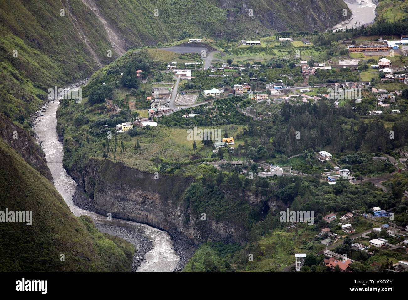 Part of the town of Banos Ecuador viewed from above Stock Photo Alamy