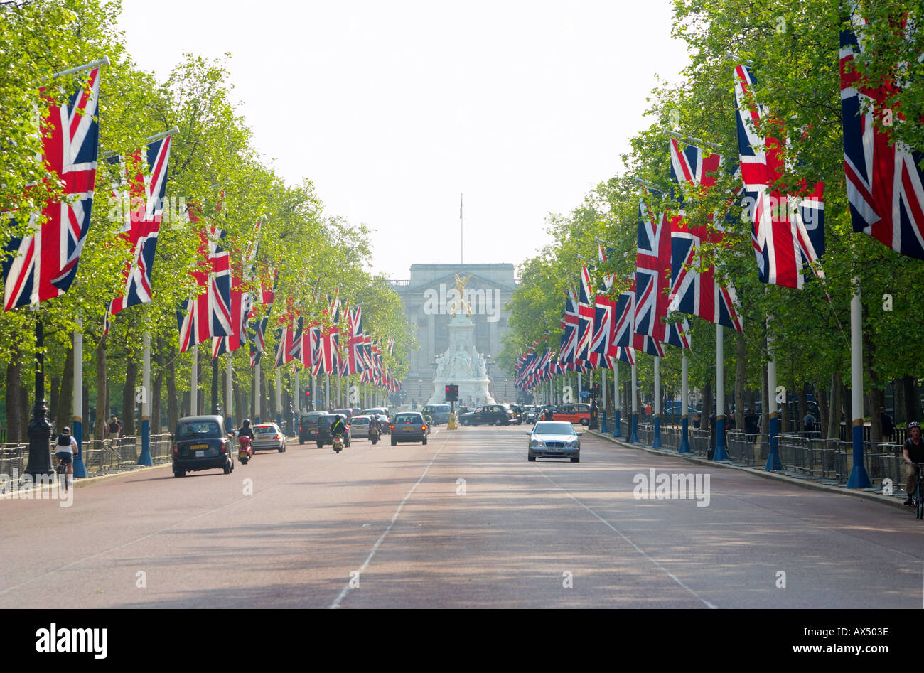 The Mall leading to Buckingham palace in London England Britain UK United Kingdom Stock Photo