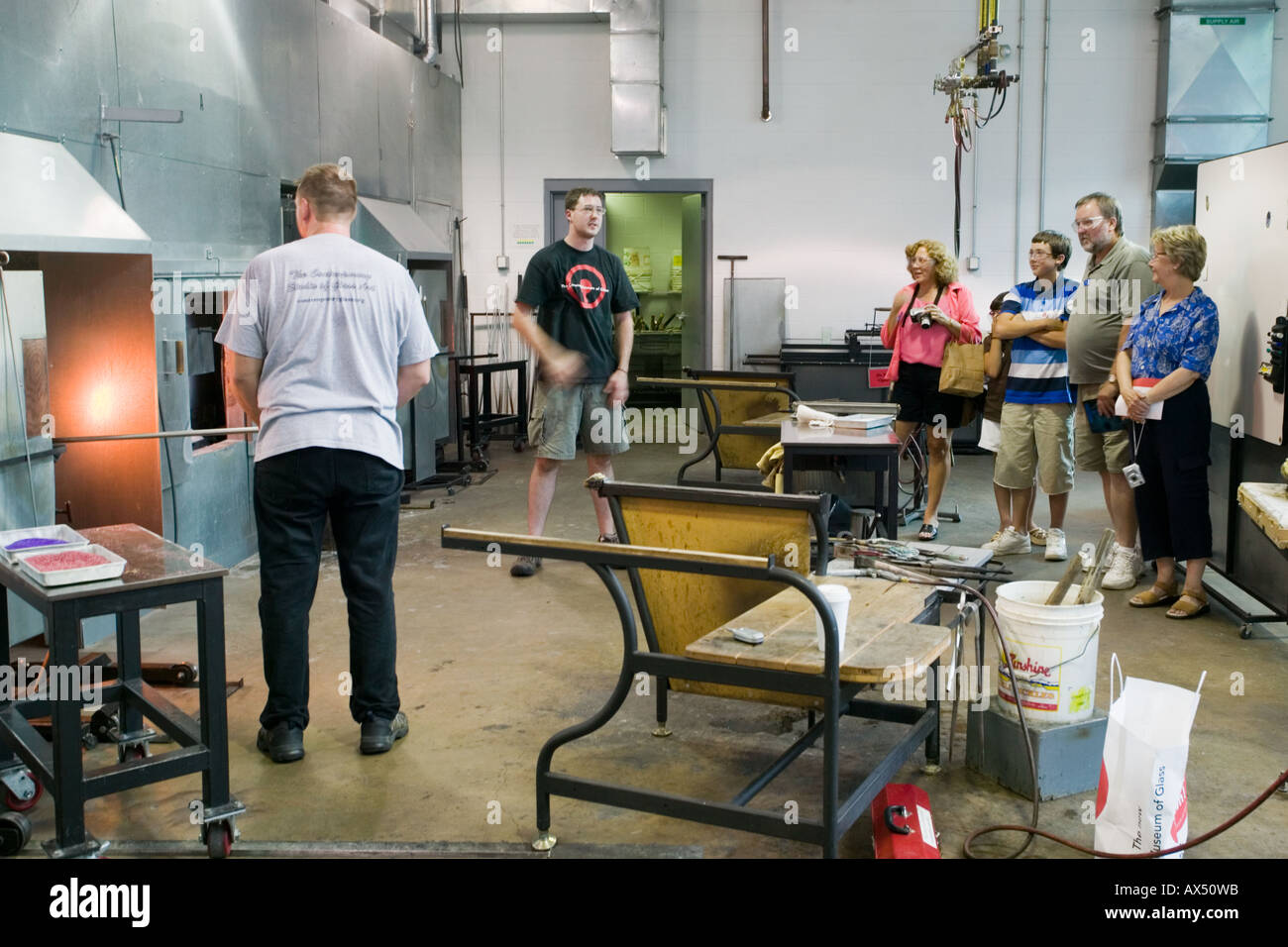 Glassblowing demonstration and instruction at Corning Museum of Glass