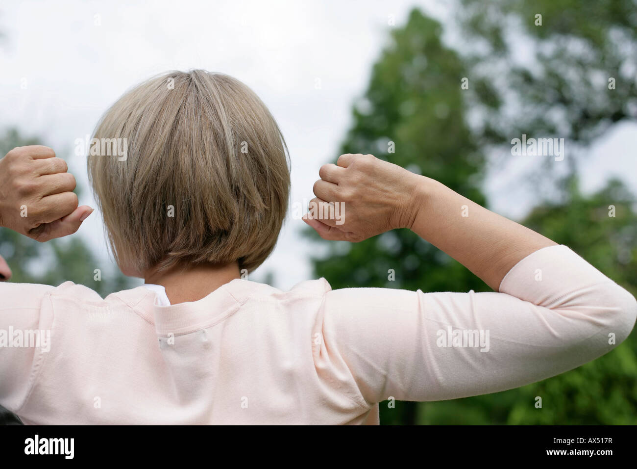 Mature woman rear view hi-res stock photography and images - Alamy
