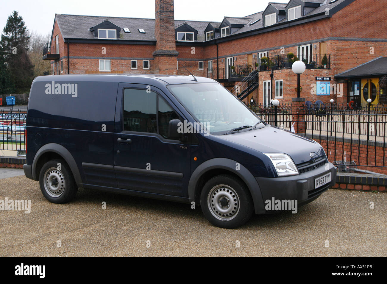 Blue ford transit connect t200 van Stock Photo