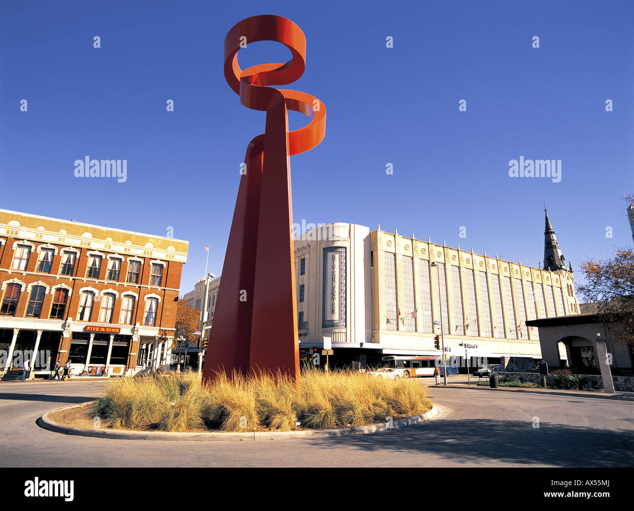 Torch of Friendship sculpture near Riverside Mall in San Antonio,Texas, USA Stock Photo