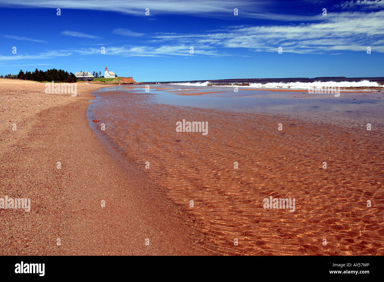 Panmure Island lighthouse and beach Provincial Park, Prince Edward Island, PEI, Canada Stock