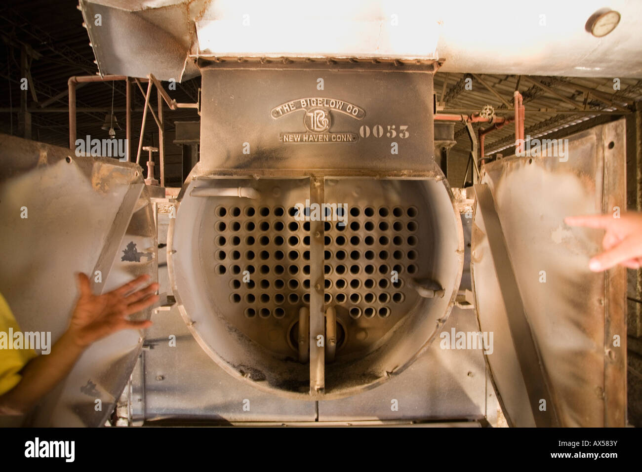 Roasting ovens at La Majada coffee cooperative El Salvador Stock Photo