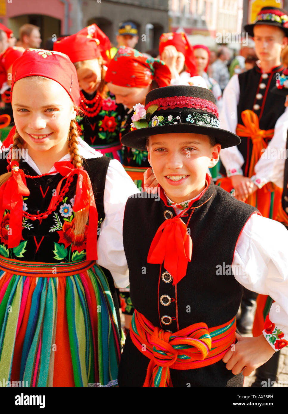Lowicz folk dancers, Parade during Folklore Days in Olsztyn, Poland ...