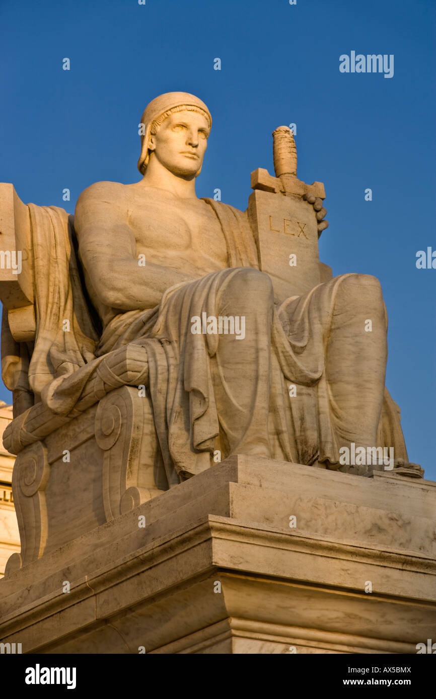 Authority of Law statue sculpture at the entrance of the United States