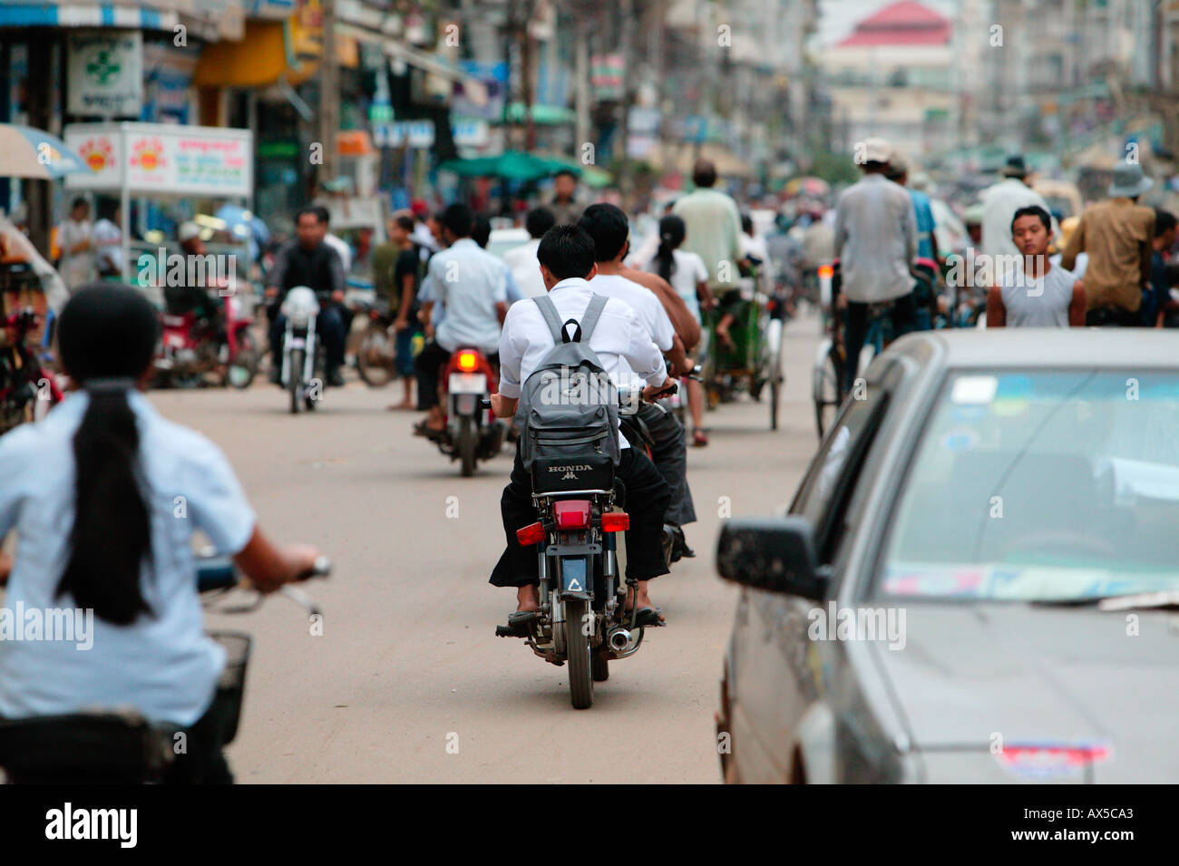 Street of Phnom Penh Cambodia Asia Stock Photo