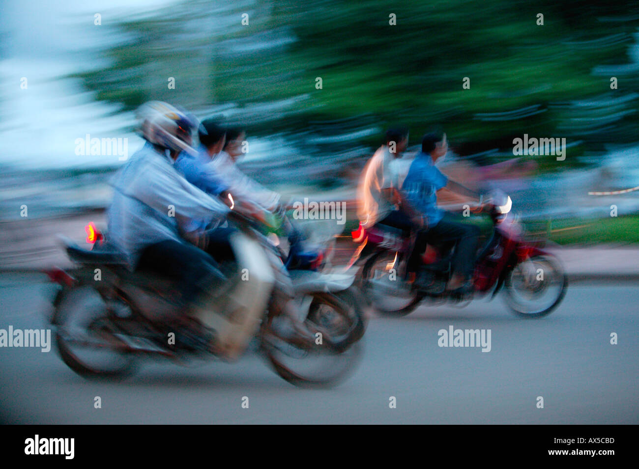Evening hours Street of Phnom Penh Cambodia Asia Stock Photo