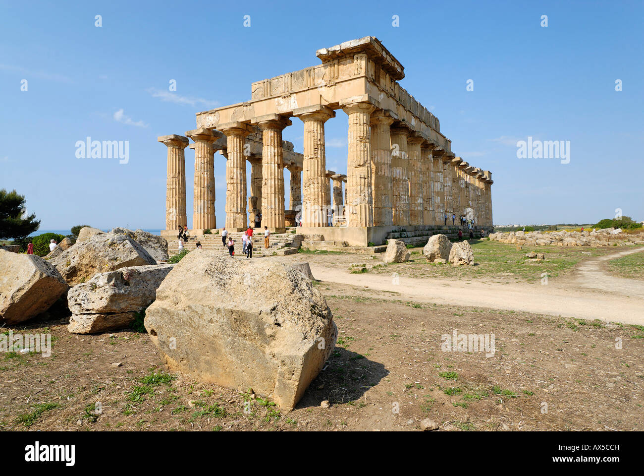Temple E so-called temple of Hera Selinunte Sicily Italy Stock Photo