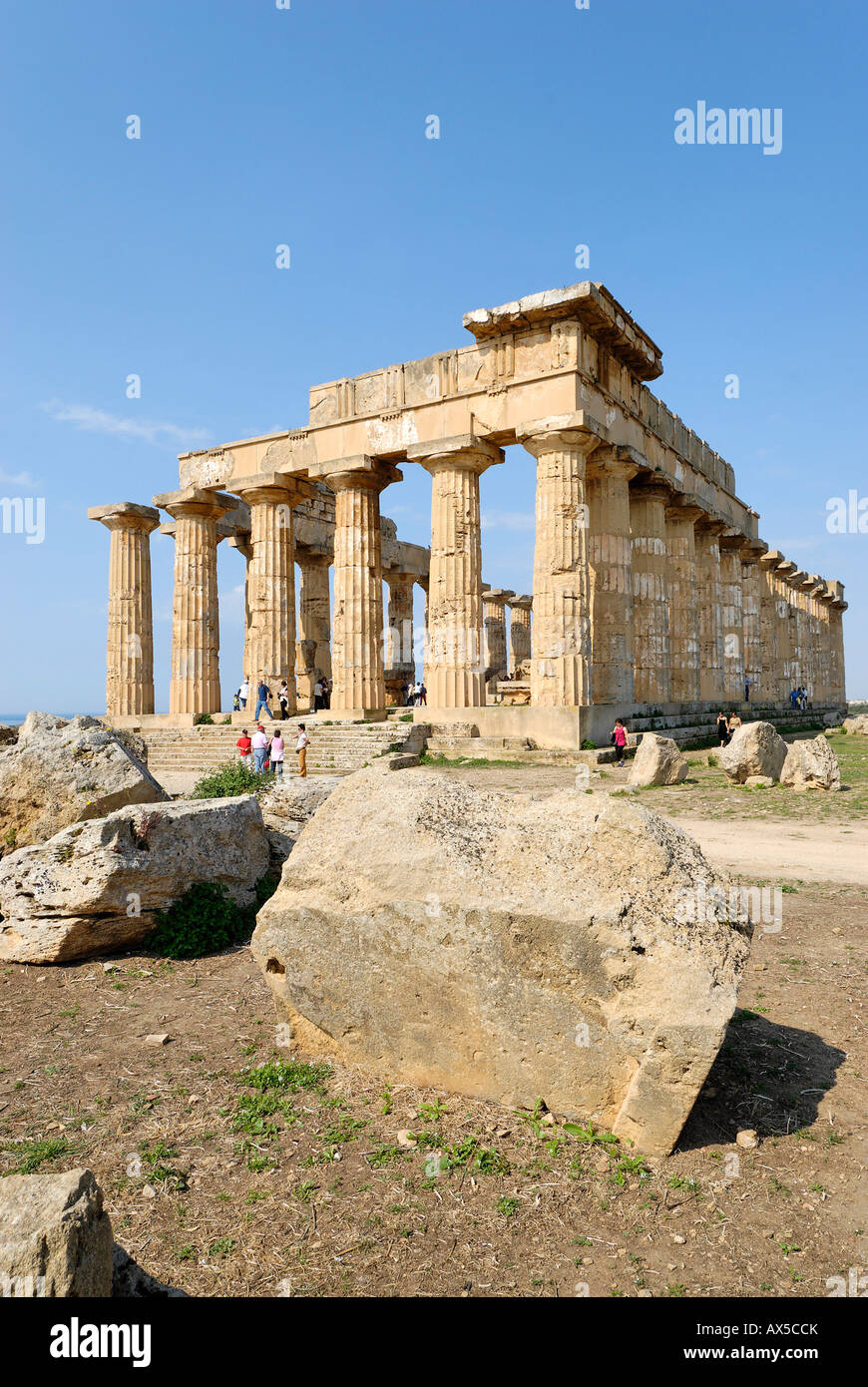 Temple E so-called temple of Hera Selinunte Sicily Italy Stock Photo