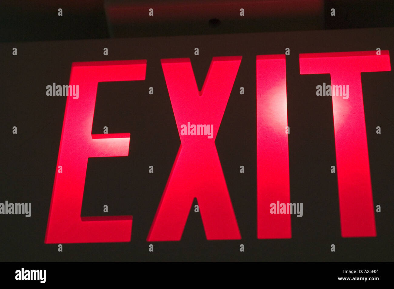 Exit Sign in Red Stock Photo Alamy