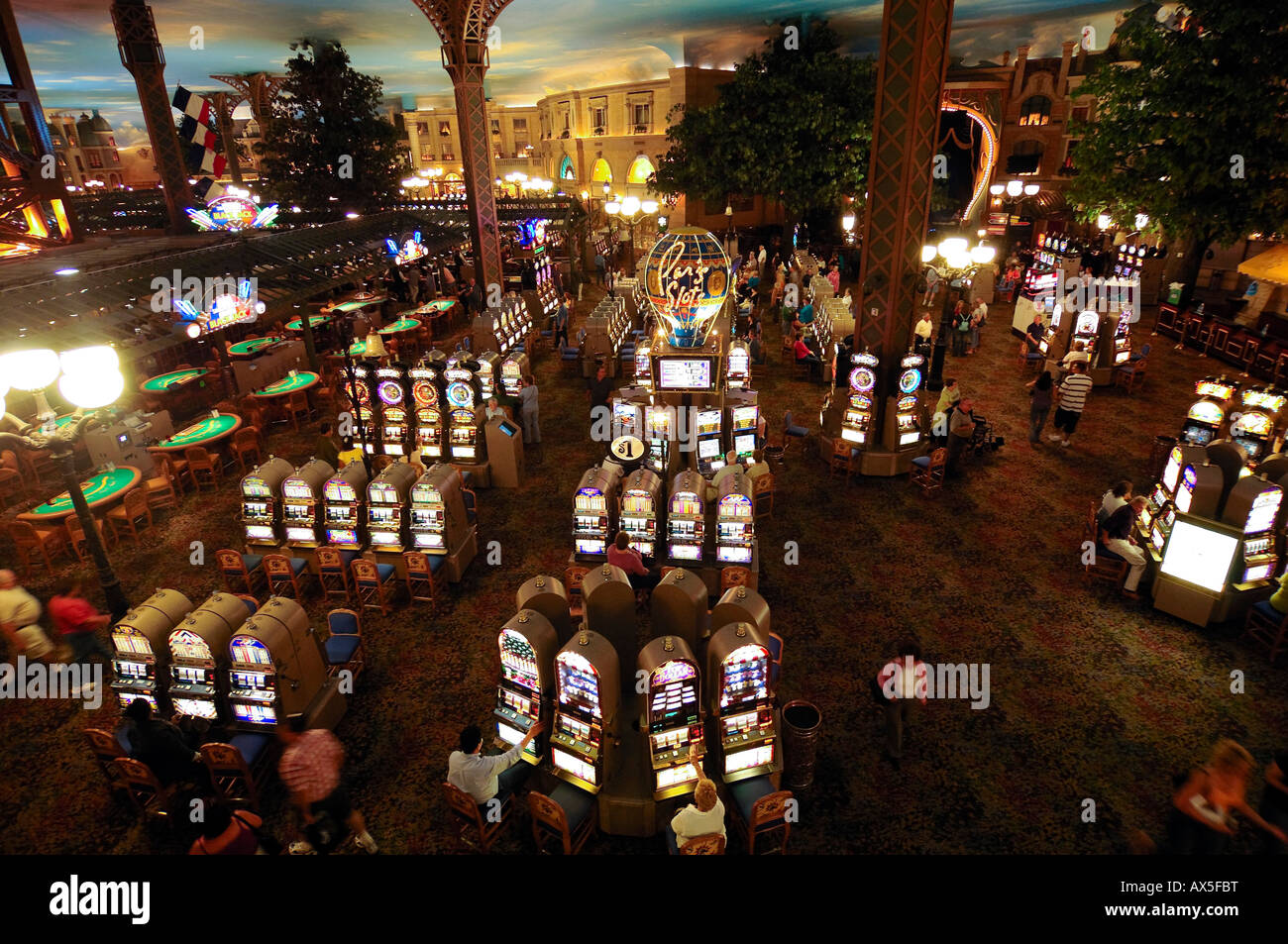 Interior view, slot machines in the Paris Las Vegas Hotel & Casino, Las ...