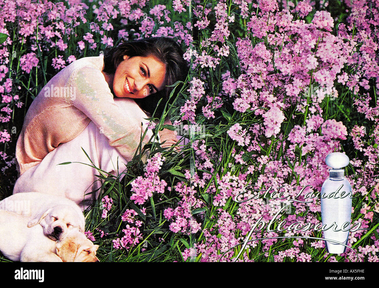 ELIZABETH HURLEY UK actress in an advert for Pleasures perfume by Estee Lauder Stock Photo