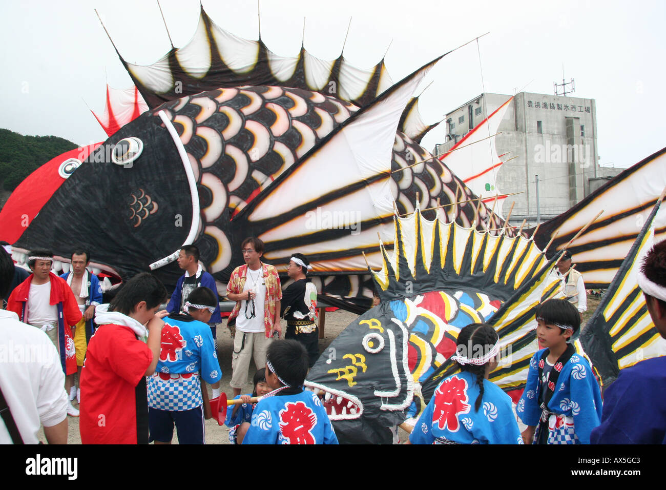 Giant fish floats at a summer festival in Japan Stock Photo