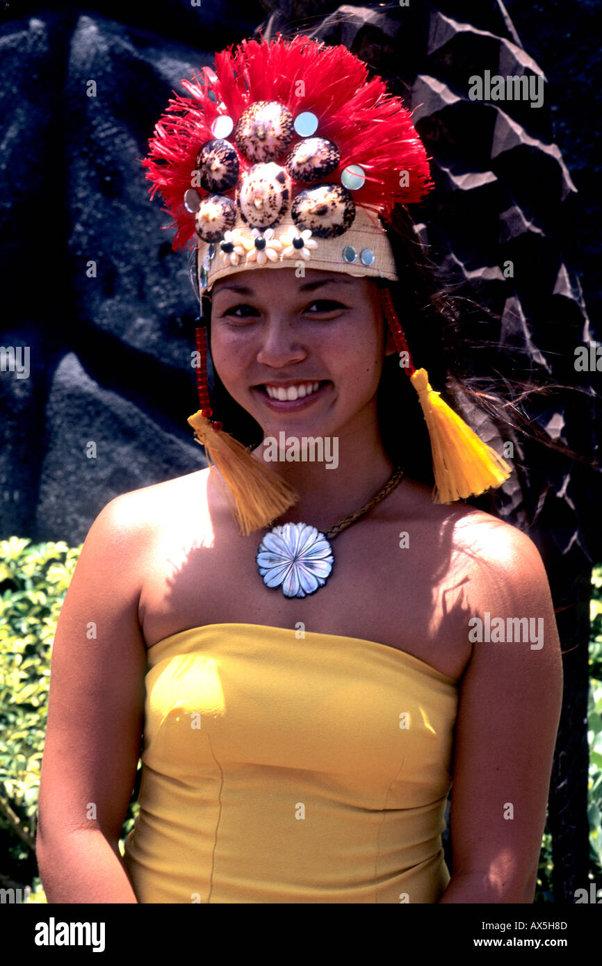 Polynesian Cultural Center Hawaiian Girls in Native Costume on East Oahu in  Hawaii USA Stock Photo - Alamy