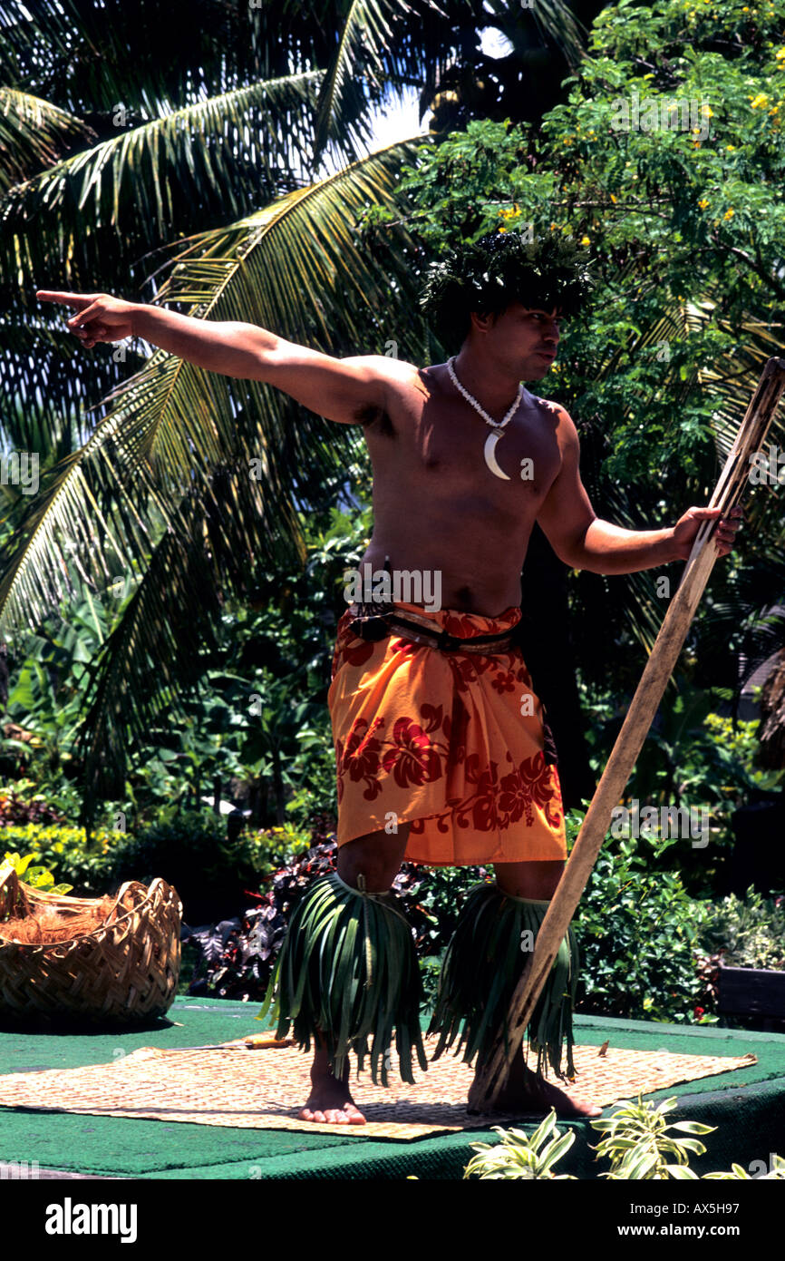 Polynesian Cultural Center Hawaiian Men in Native Costume on East Oahu in  Hawaii USA Stock Photo - Alamy
