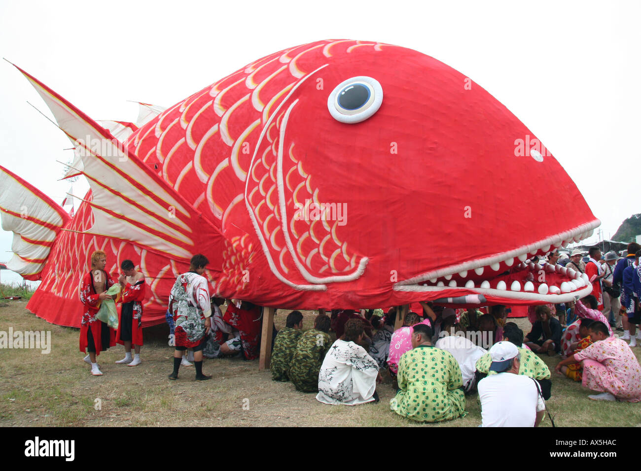 Giant fish float at a summer festival in Japan Stock Photo