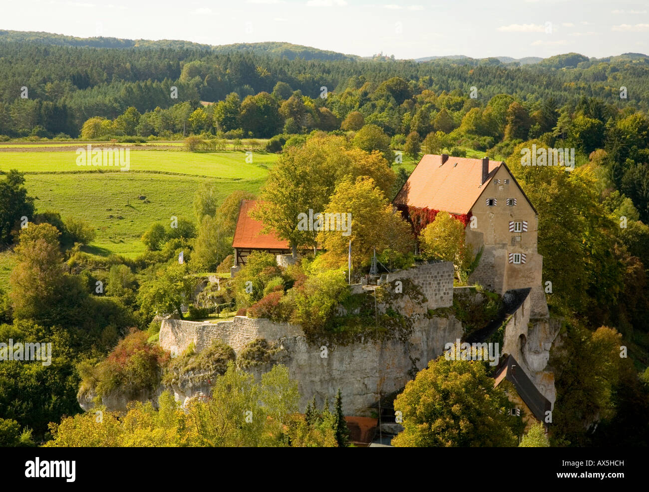 Pottenstein Castle, Franconian Switzerland, Upper Franconia, Bavaria, Germany, Europe Stock Photo