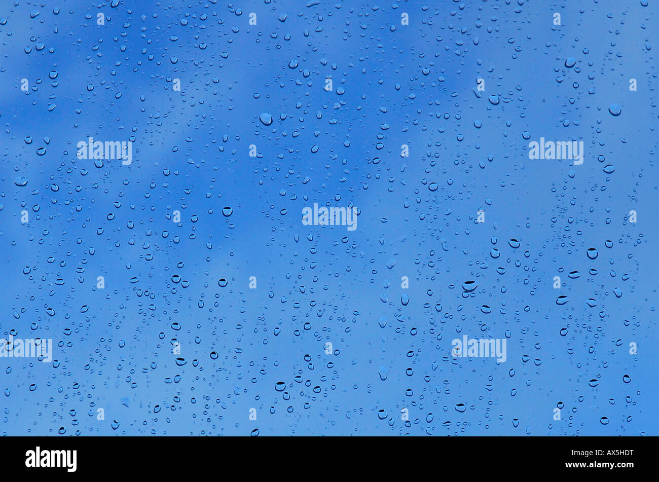 Raindrops on a window pane Stock Photo