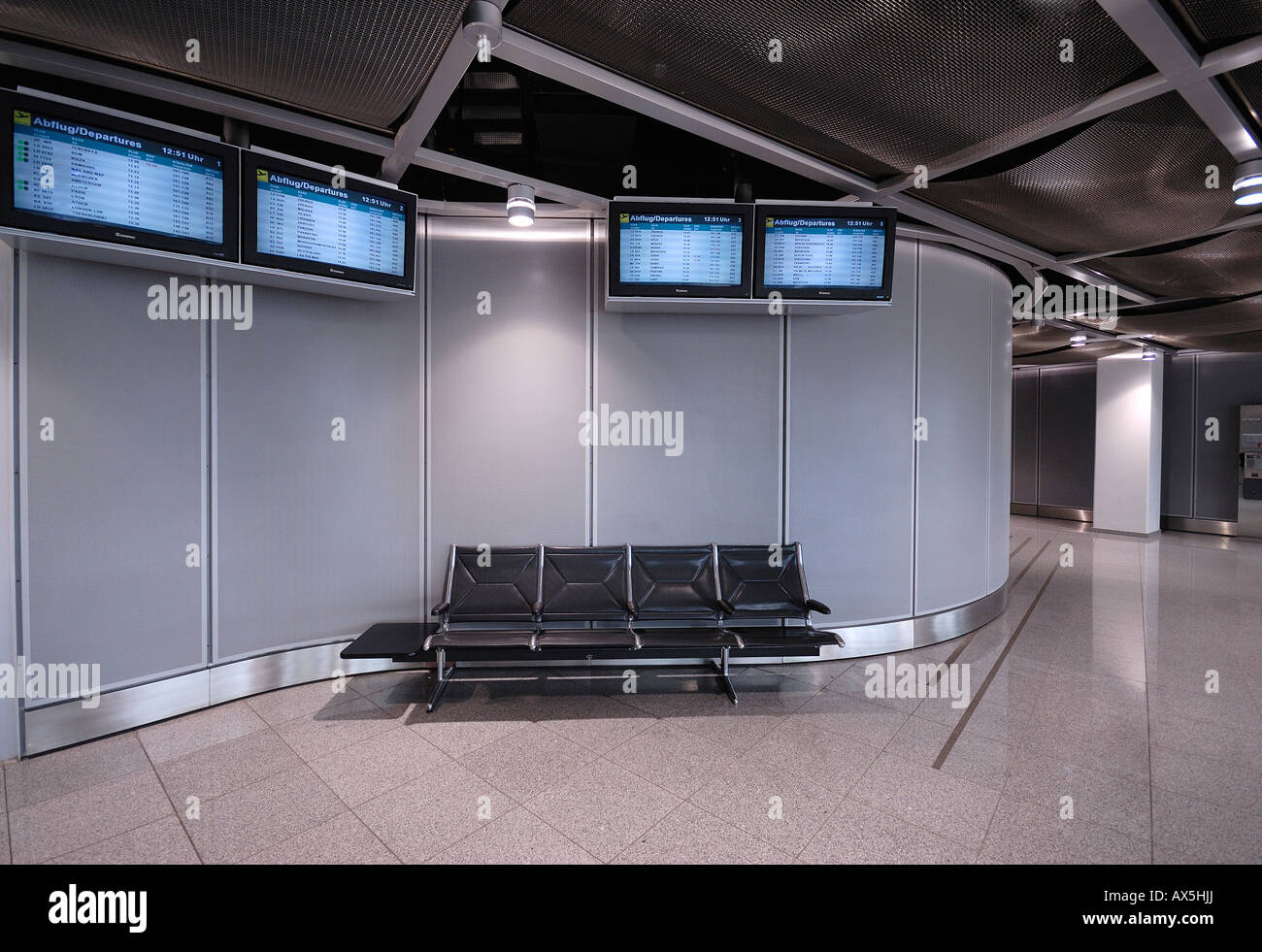 Waiting area inside Duesseldorf International Airport, North Rhine-Westphalia, Germany, Europe Stock Photo