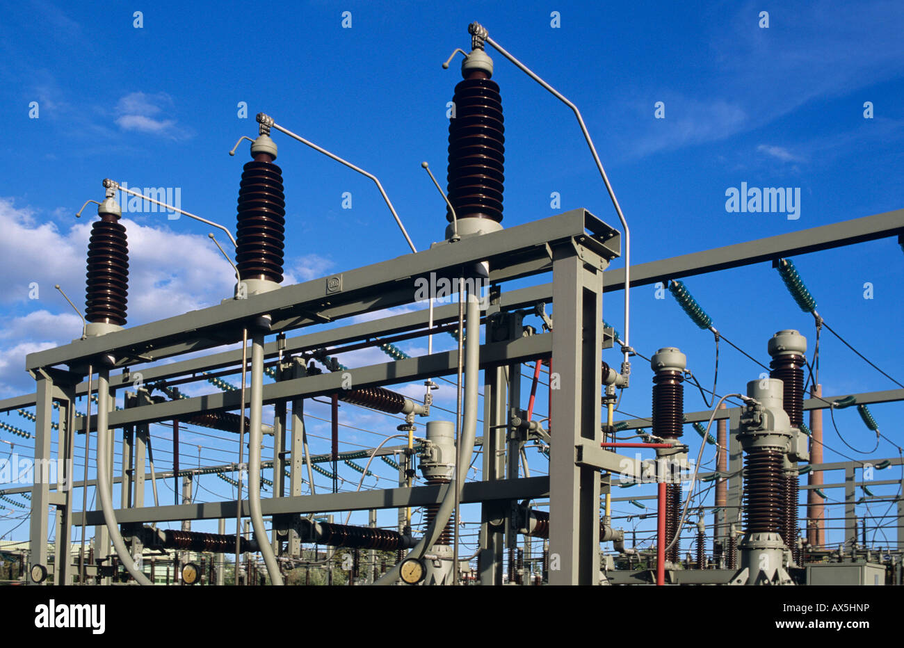 Detail, power transmission station Stock Photo Alamy