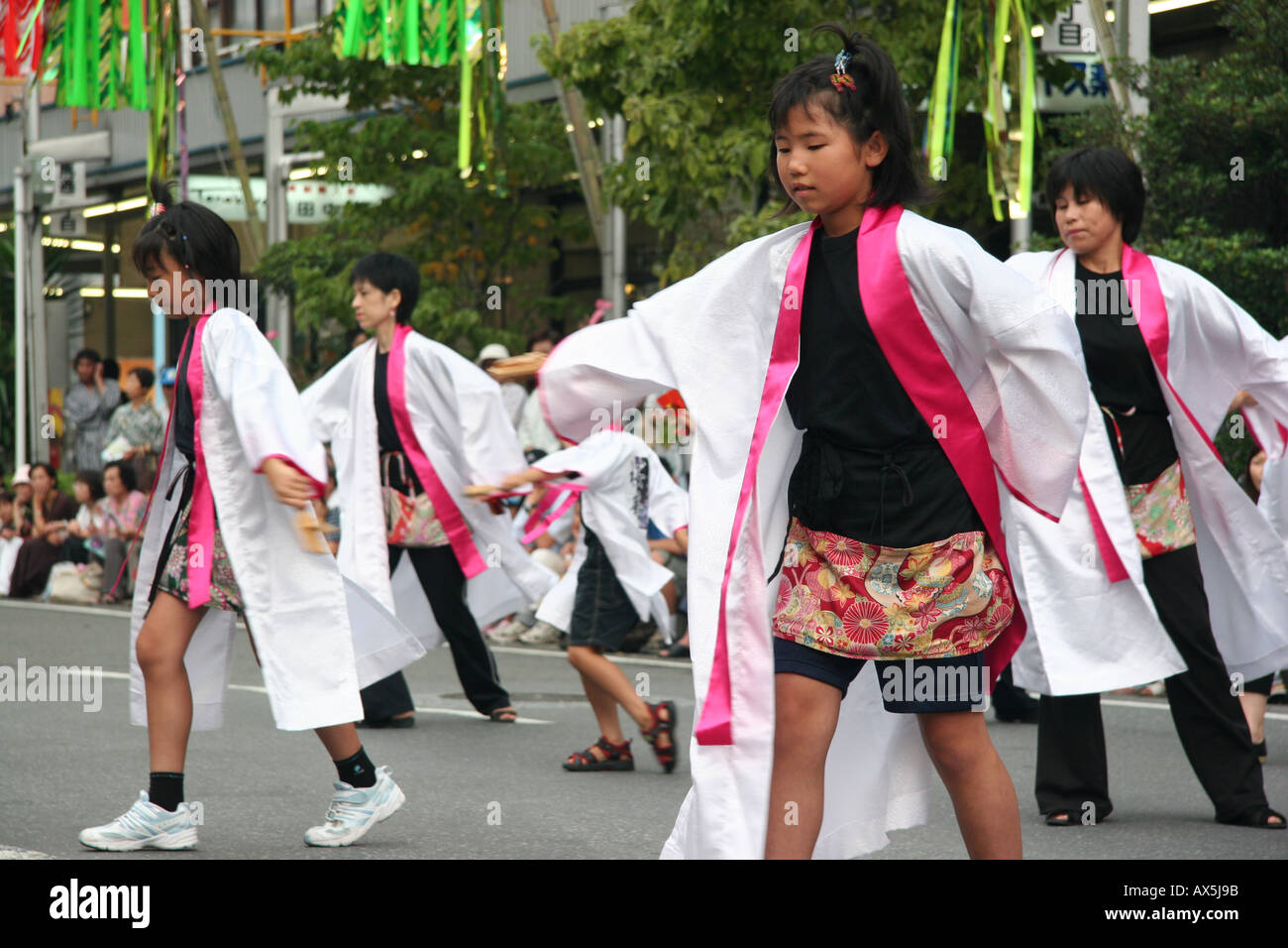 Yosakoi modern festival dance at a summer festival in Japan Stock Photo