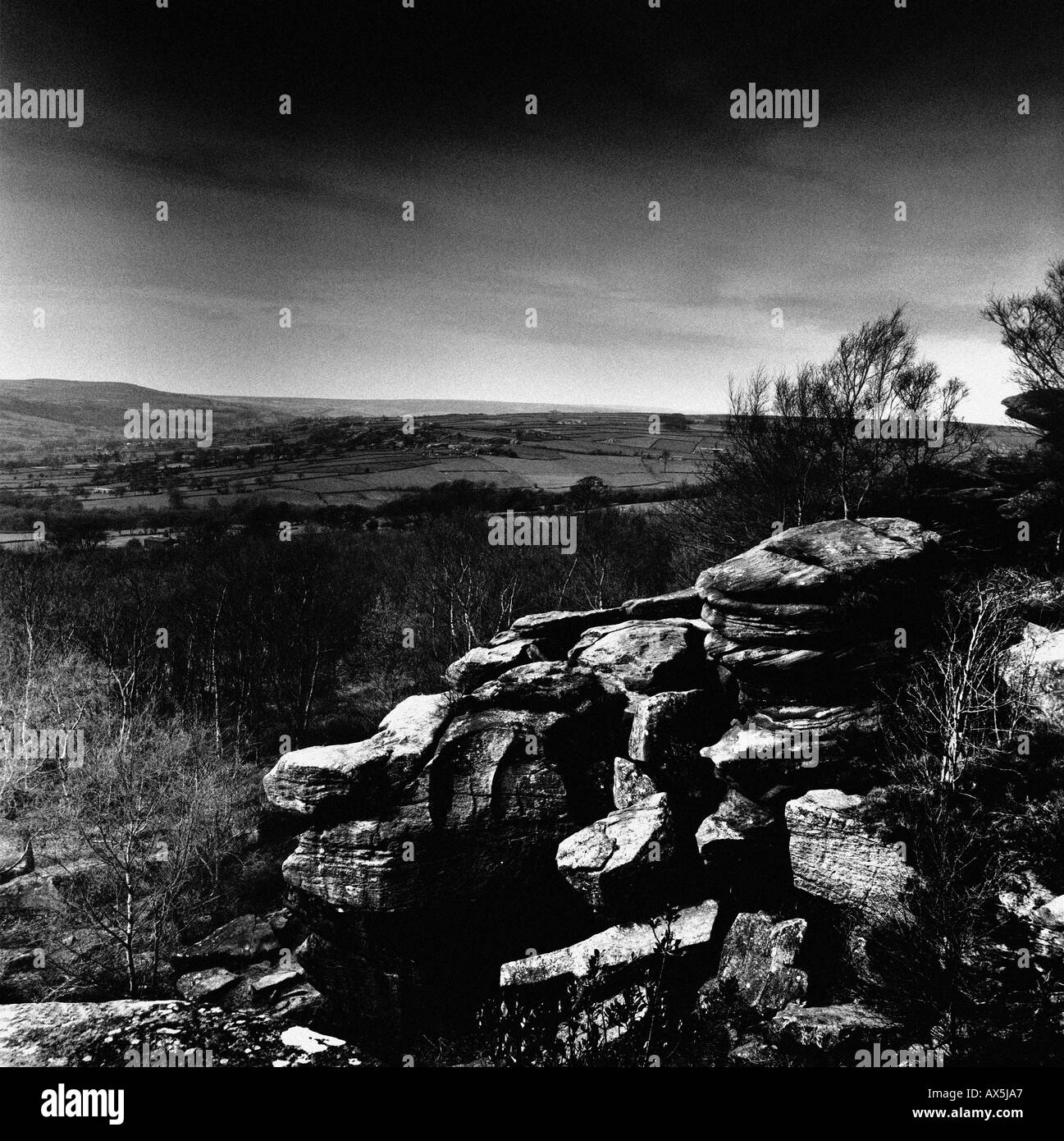 Old photo of Brimham Rocks near Ripon Nidderdale Yorkshire England UK Stock Photo