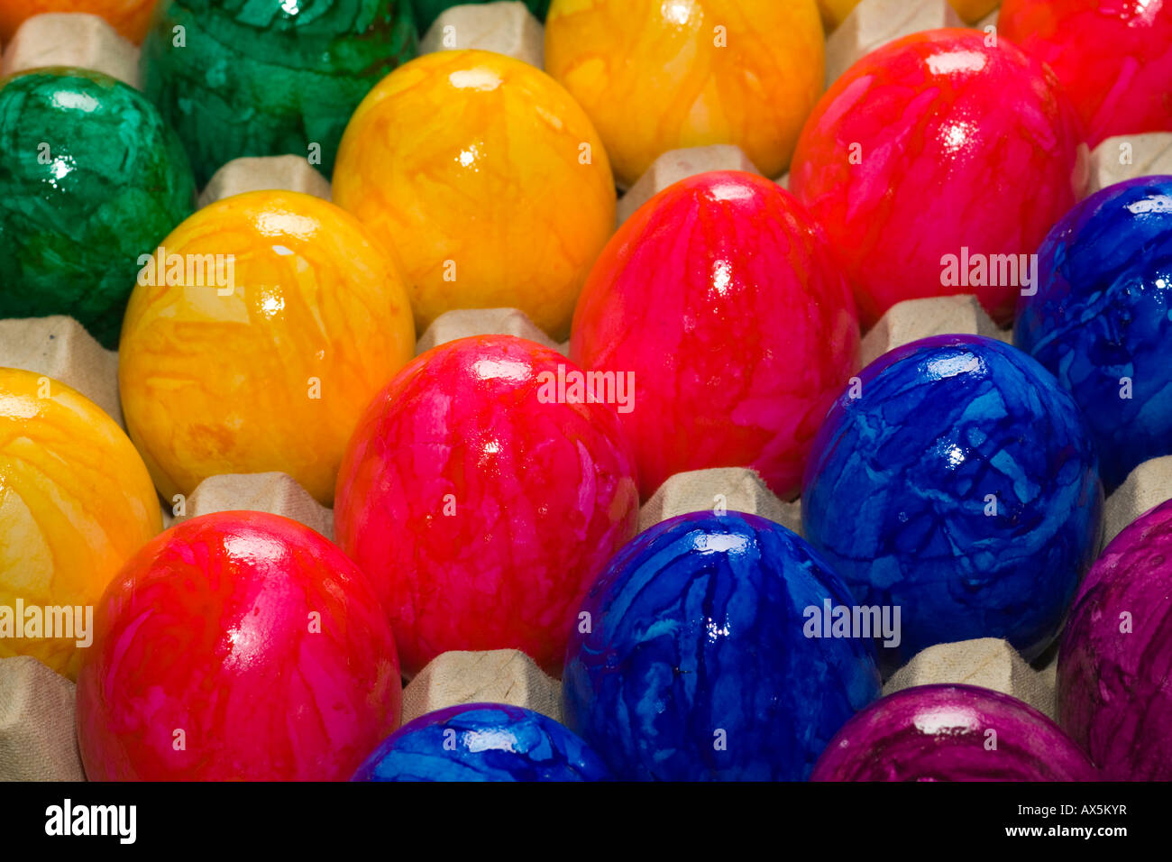 Easter eggs painted in a factory, Bavaria, Germany, Europe Stock Photo