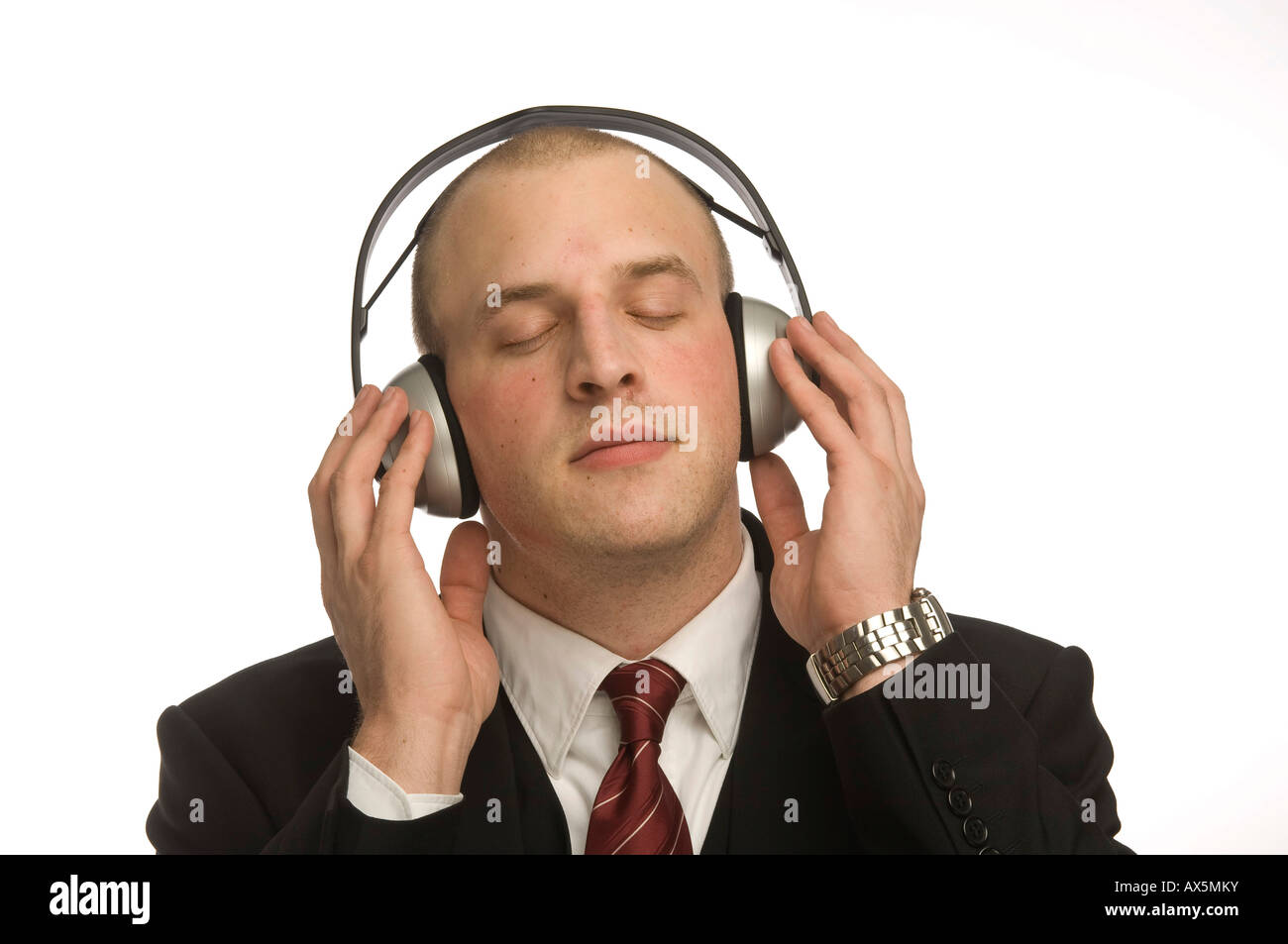 Young man with headphones Stock Photo